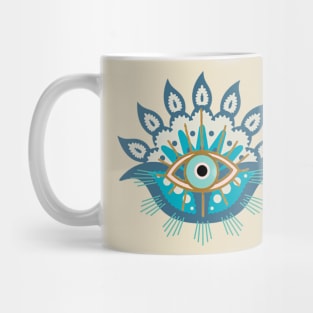 Hazey Blue Evil Eye, Karma Good Luck Charm Mug